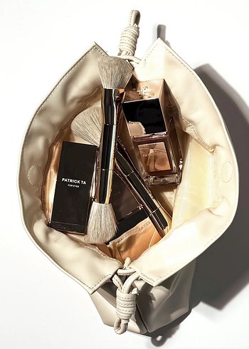 Patrick Ta Beyaz Deri Makyaj Çantası - Görsel 4