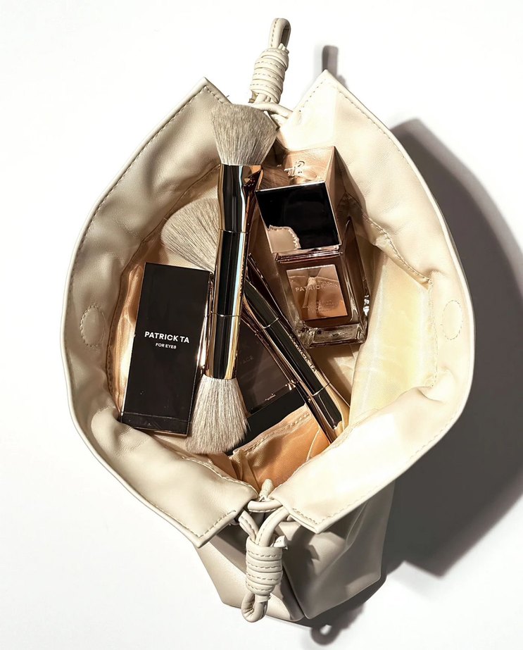 Patrick Ta Beyaz Deri Makyaj Çantası - Görsel 4