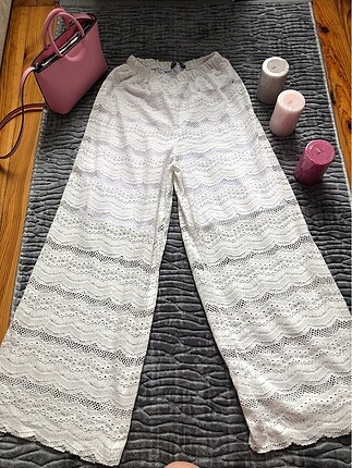 m Beden beyaz Renk Yarım astarlı pantalon