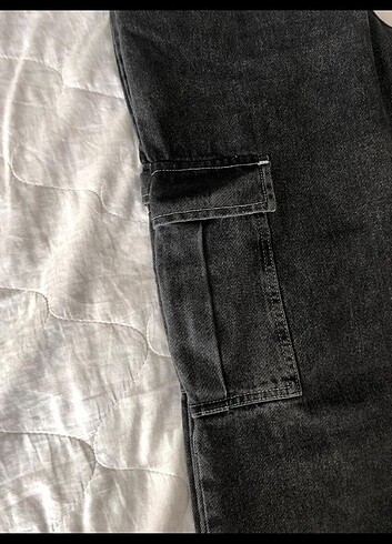 Denim&Co Siyah kargo jean