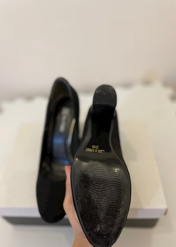 Siyah Süet Topuk Kadın Stiletto - Görsel 3