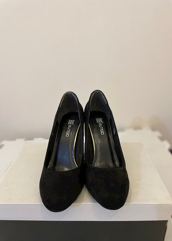 Siyah Süet Topuk Kadın Stiletto - Görsel 4