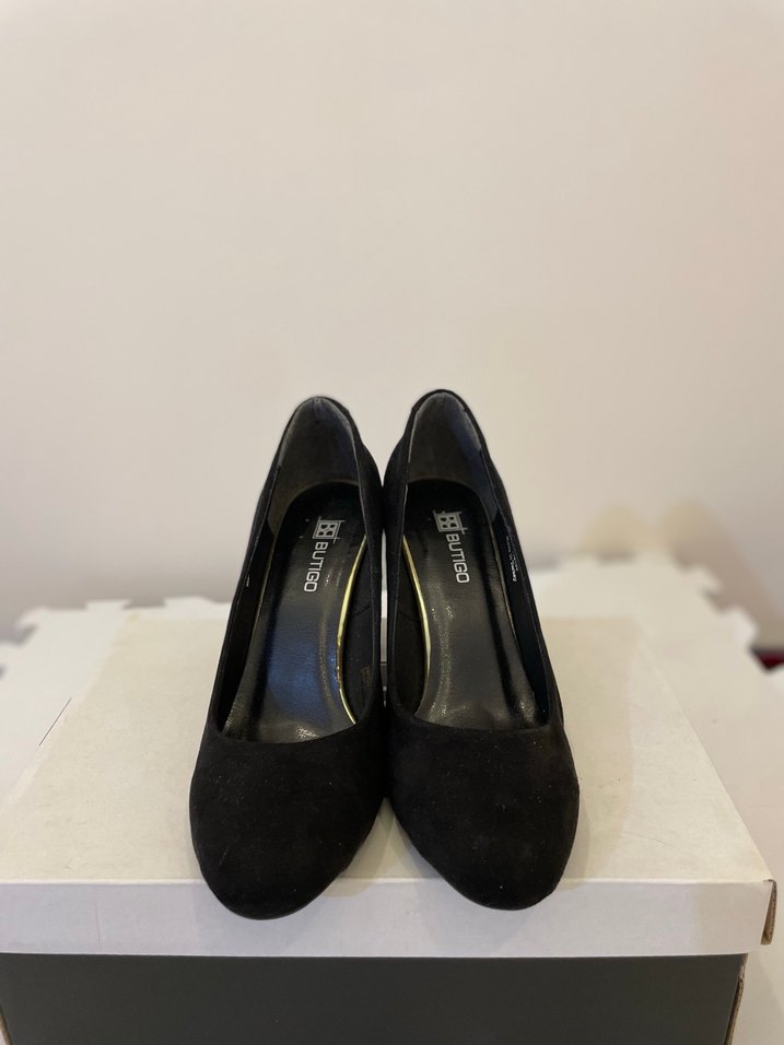 Siyah Süet Topuk Kadın Stiletto - Görsel 4