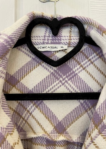 Düğmeli Mor Pamuklu Salaş Gömlek - Görsel 3