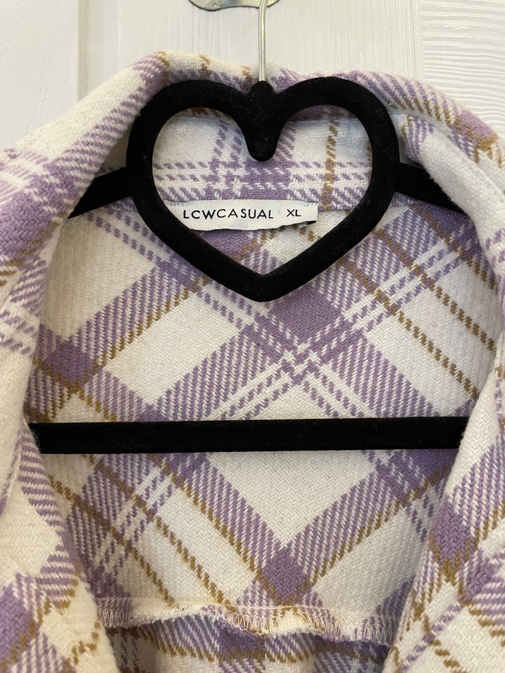 Düğmeli Mor Pamuklu Salaş Gömlek - Görsel 3