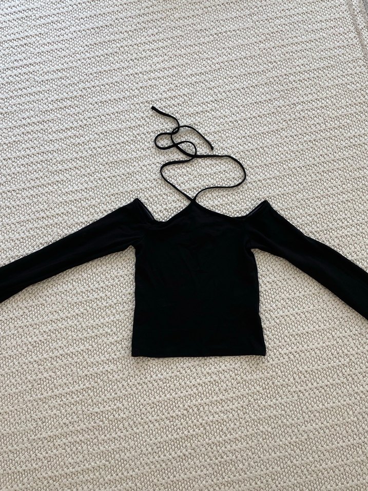 H&M marka Siyah Örme  bluz - Görsel 2