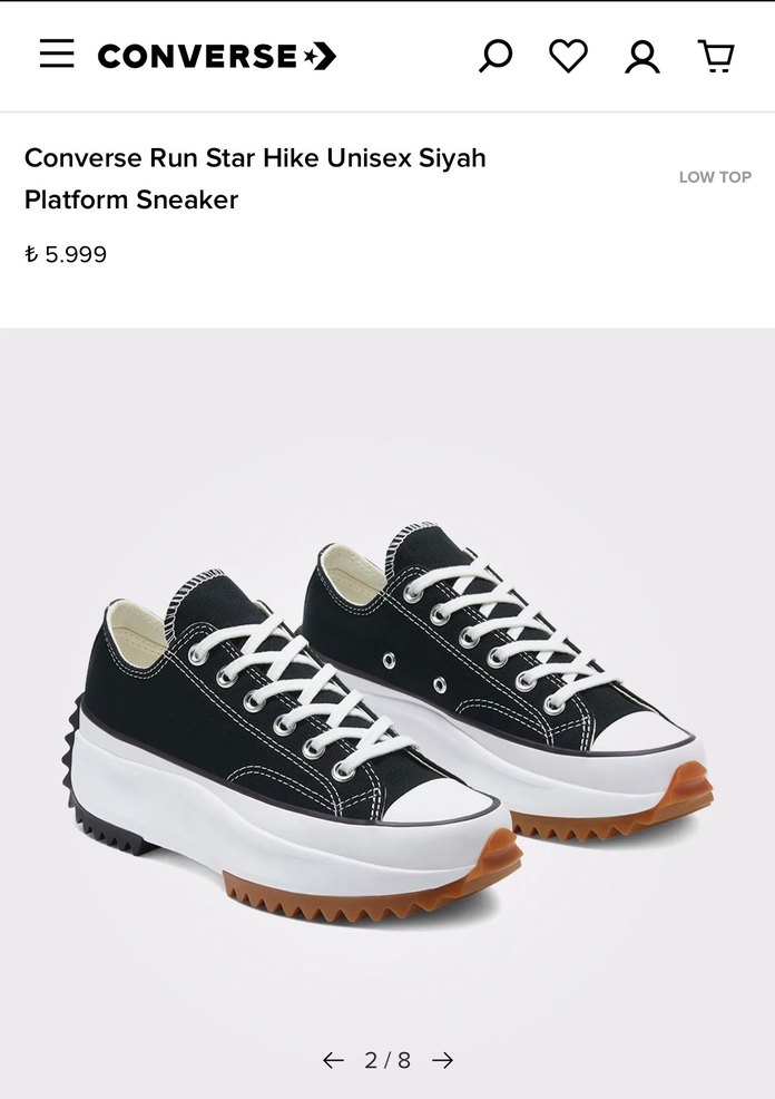 Converse Run Star Hike Unisex Siyah Platform Sneaker - Görsel 2