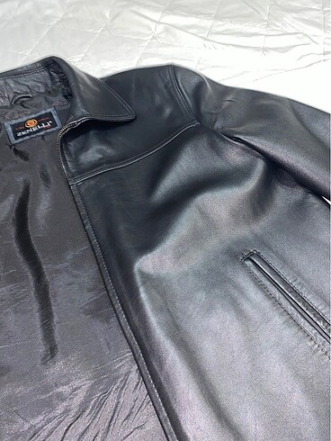 50 Beden siyah Renk Siyah Unisex Vintage Deri Ceket