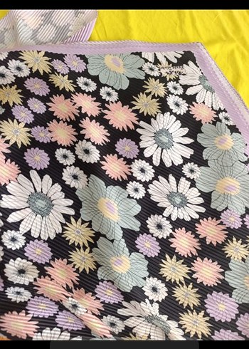 Çiçek Desenli Pileli Bohem Kadın Fuları - Görsel 2