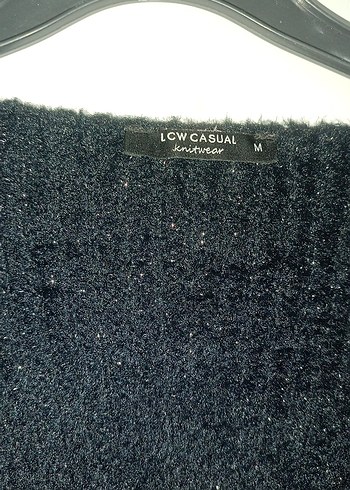 Siyah Kadın Yünlü Kısa Kollu Triko v yaka - Görsel 3