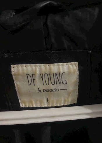 Düğmeli Siyah Biker Deri Ceket - Görsel 3