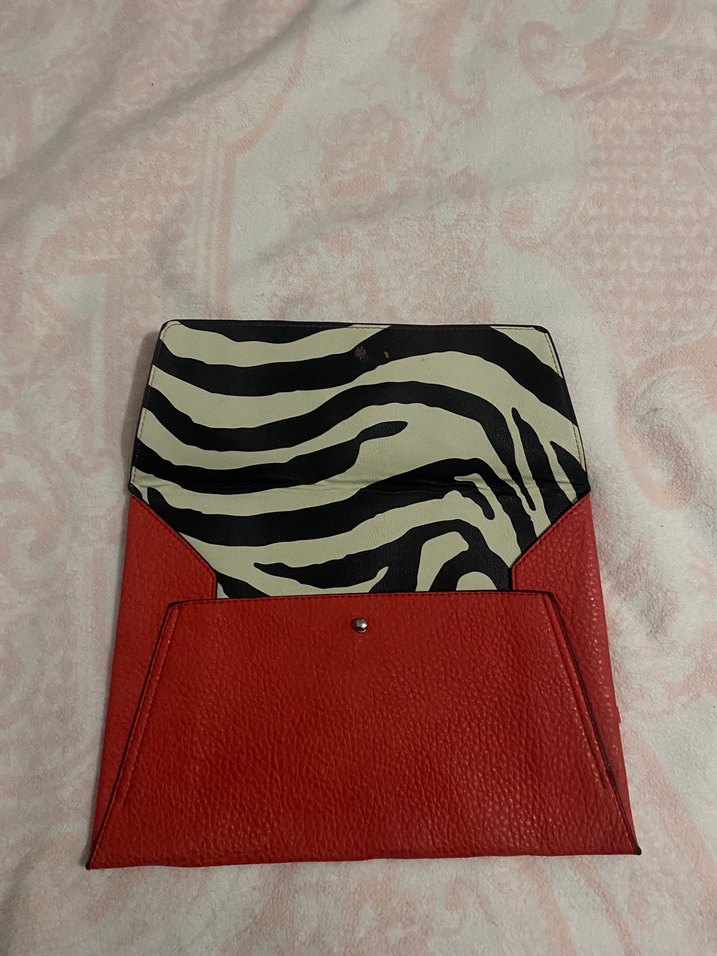 Kırmızı Deri Kadın Portföy Çanta - Görsel 2