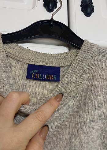 Gri Kadın Örme Yün Kazak - Görsel 2