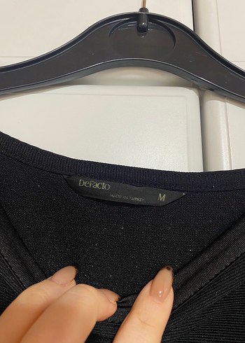 Siyah Kadın Uzun Kollu Salaş Bluz - Görsel 3