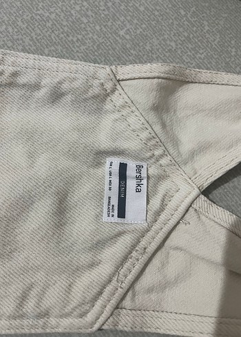 bej bershka denim salopet - Görsel 3