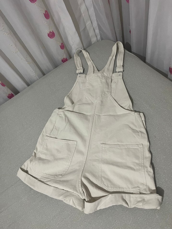 bej bershka denim salopet - Görsel 2