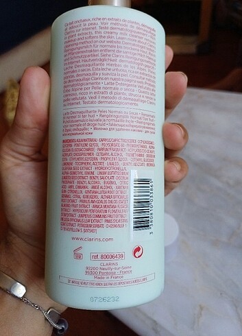  Beden Renk Clarins temizleme sütü 400ml