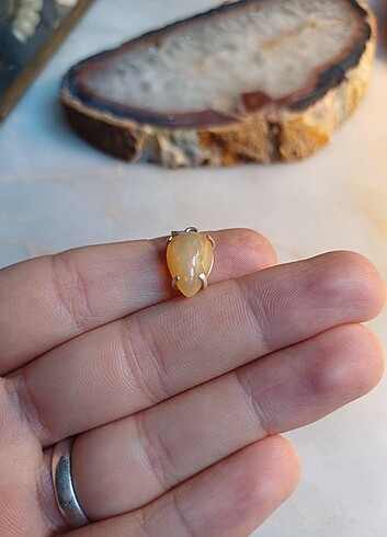 Diğer Welo opal kristal 925 gümüş kolye ucu