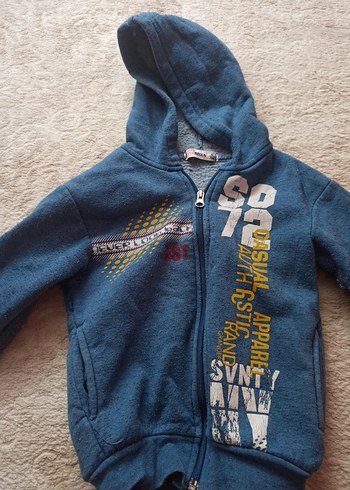 Mavi Fermuarlı Erkek Sweatshirt - Görsel 2