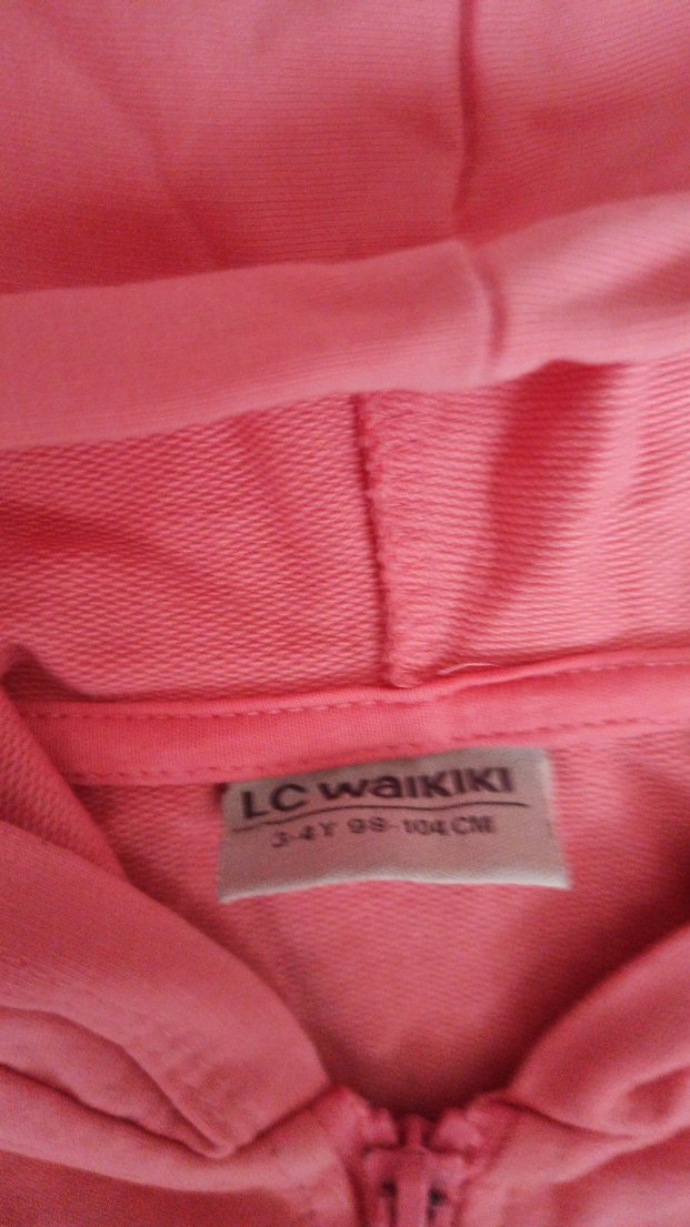 Kız Çocuk Pembe Kapüşonlu Fermuarlı Sweatshirt - Görsel 2