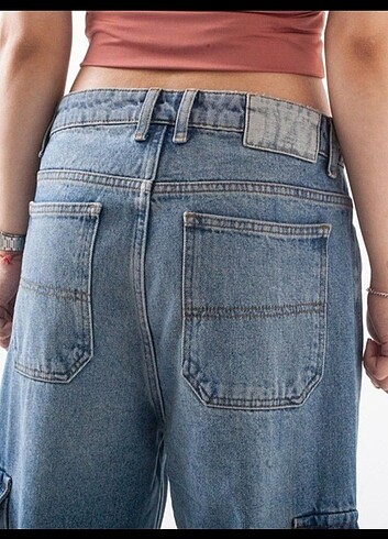 42 Beden mavi Renk Oversize Kot Pantolon