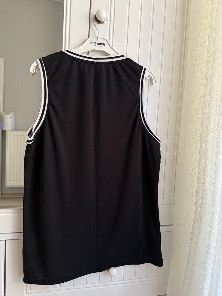 Siyah Baskılı Erkek Kolsuz Spor Jersey - Görsel 2