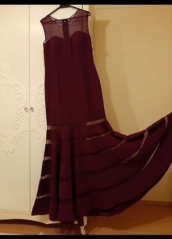 48 Beden Bordo abiye 
