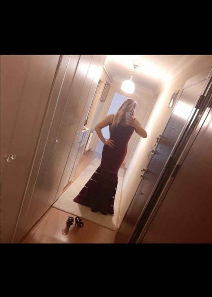 Bordo abiye  - Görsel 2