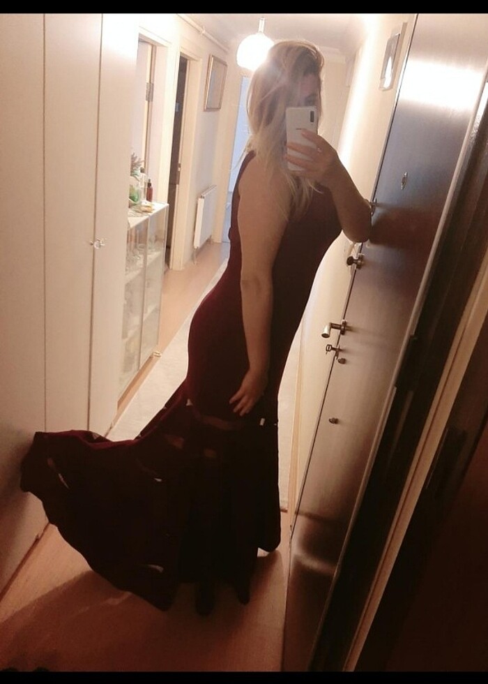 Bordo abiye  - Görsel 5