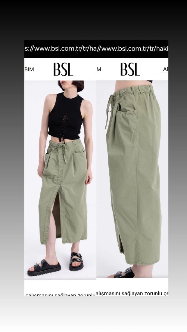 siyah yırtmaçlı uzun etek - Görsel 2