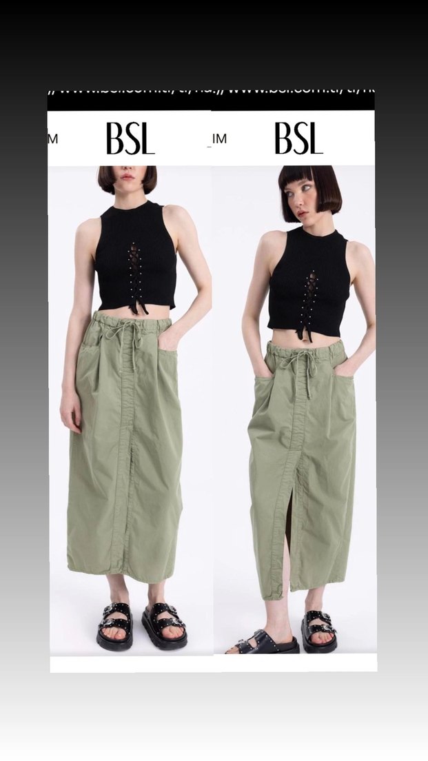 siyah yırtmaçlı uzun etek - Görsel 5