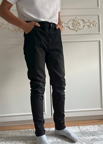 Erkek çocuk Siyah Bol Kesim Denim Pantolon