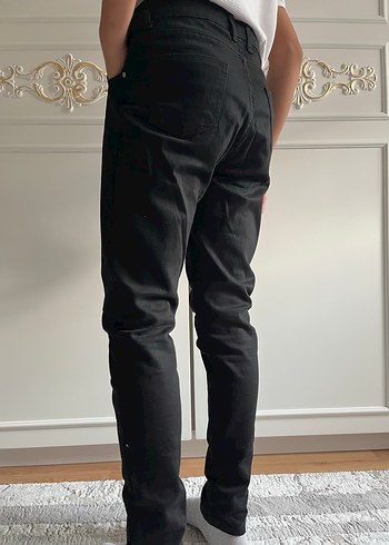 13-14 Yaş Beden siyah Renk Erkek çocuk Siyah Bol Kesim Denim Pantolon