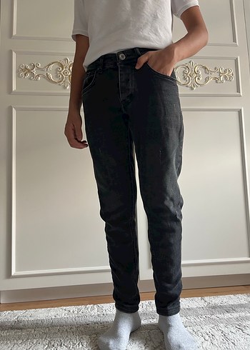 Gri Regular Fit Midi erkek çocuk Jean