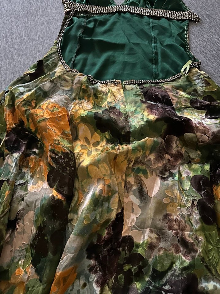 Taşlı Camo Desenli V Yaka Elbise — görsel 4/6
