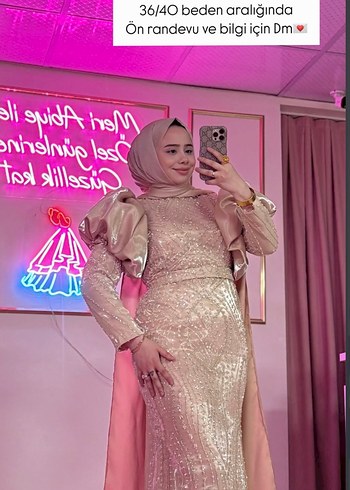 Satılık Tesettür abiye 2 defa giyildi arkası ipli 36.42 bedene - Görsel 4