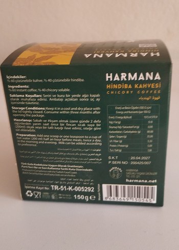 Harmana Hindiba Kahvesi kutuda - Görsel 2