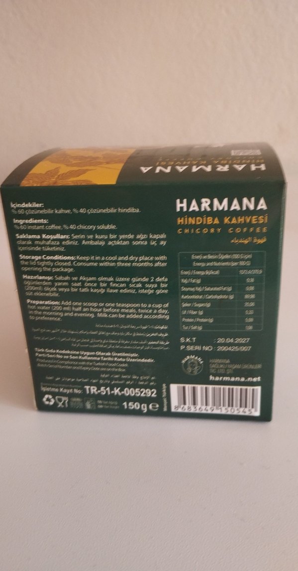 Harmana Hindiba Kahvesi kutuda - Görsel 2