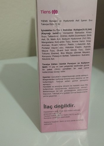 Beden Tiens Kollajen ve Hyaluronik Asit Serum 10'lu Paket