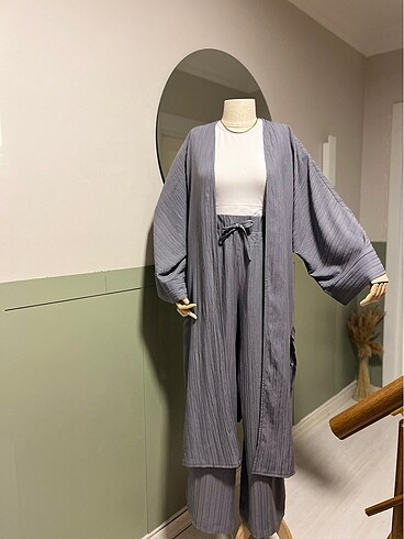 Gofre kumaş kimono takım