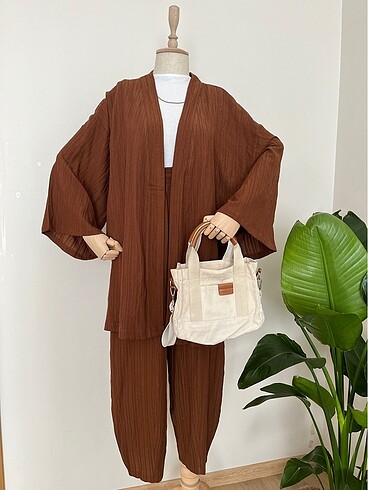 m Beden Gofre Kumaş Kimono Ve Şalvar Pantolon