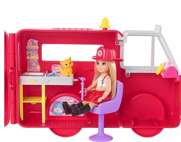 Barbie Chelseanın İtfaiye Aracı Oyun Seti