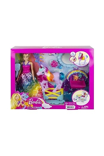 Barbie- Dreamtopia Unicorn ve Gökkuşağı Barbie Bebek Oyun Seti