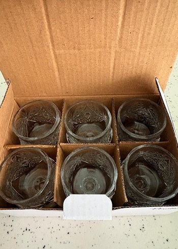 Perotti İşlemeli Koyu Cam kahve yanı bardak - Görsel 2