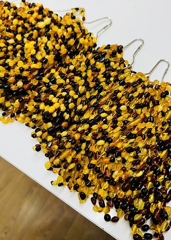 Damla kehribar bebek kolyeler - Görsel 9