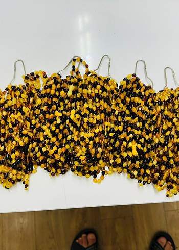 Damla kehribar bebek kolyeler - Görsel 11