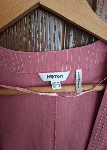 Pembe Midi Kadın Salaş Kimono - Görsel 3