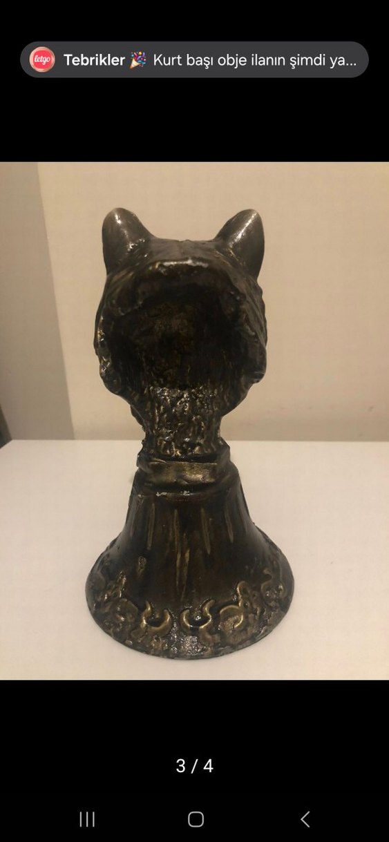 Altın Tonlu Kurt Figürü - Görsel 3