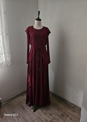40 Beden bordo Renk Abiye elbise