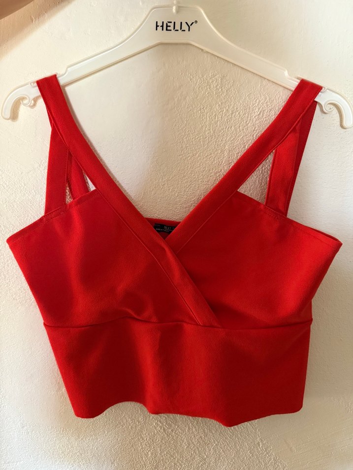 Kırmızı V Yakalı Mini Mezuniyet Elbisesi - Görsel 2